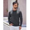 imageCOOFANDY Mens Long Sleeve Polo Sweater Knit Polo Casual Heavyweight Thermal Pullover Sweater with PocketDark Grey