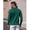 imageCOOFANDY Mens Long Sleeve Polo Sweater Knit Polo Casual Heavyweight Thermal Pullover Sweater with PocketGreen