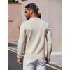 imageCOOFANDY Mens Long Sleeve Polo Sweater Knit Polo Casual Heavyweight Thermal Pullover Sweater with PocketKhaki