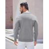 imageCOOFANDY Mens Long Sleeve Polo Sweater Knit Polo Casual Heavyweight Thermal Pullover Sweater with PocketLight Grey