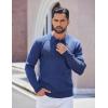 imageCOOFANDY Mens Long Sleeve Polo Sweater Knit Polo Casual Heavyweight Thermal Pullover Sweater with PocketNavy Blue