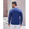 imageCOOFANDY Mens Long Sleeve Polo Sweater Knit Polo Casual Heavyweight Thermal Pullover Sweater with PocketNavy Blue