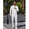 imageCOOFANDY Mens Long Sleeve Polo Sweater Knit Polo Casual Heavyweight Thermal Pullover Sweater with PocketWhite