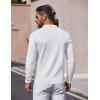 imageCOOFANDY Mens Long Sleeve Polo Sweater Knit Polo Casual Heavyweight Thermal Pullover Sweater with PocketWhite