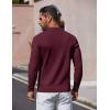 imageCOOFANDY Mens Long Sleeve Polo Sweater Knit Polo Casual Heavyweight Thermal Pullover Sweater with PocketWine Red