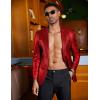 imageCOOFANDY Mens Metallic Jacket Regular Fit Blazer Casual 70s Disco Party Sport Coat05red