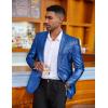 imageCOOFANDY Mens Metallic Jacket Regular Fit Blazer Casual 70s Disco Party Sport CoatBlue