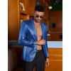 imageCOOFANDY Mens Metallic Jacket Regular Fit Blazer Casual 70s Disco Party Sport CoatBlue