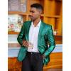 imageCOOFANDY Mens Metallic Jacket Regular Fit Blazer Casual 70s Disco Party Sport CoatGreen