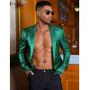 imageCOOFANDY Mens Metallic Jacket Regular Fit Blazer Casual 70s Disco Party Sport CoatGreen