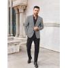 imageCOOFANDY Mens Metallic Jacket Regular Fit Blazer Casual 70s Disco Party Sport CoatSilver Plaid