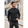 imageCOOFANDY Mens Mock Turtleneck Long Sleeve T Shirts Basic Casual Knitted Half Neck Thermal Lightweight Pullover Sweater01black