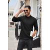 imageCOOFANDY Mens Mock Turtleneck Long Sleeve T Shirts Basic Casual Knitted Half Neck Thermal Lightweight Pullover Sweater01black