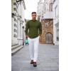 imageCOOFANDY Mens Mock Turtleneck Long Sleeve T Shirts Basic Casual Knitted Half Neck Thermal Lightweight Pullover SweaterArmy Green