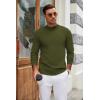 imageCOOFANDY Mens Mock Turtleneck Long Sleeve T Shirts Basic Casual Knitted Half Neck Thermal Lightweight Pullover SweaterArmy Green
