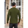 imageCOOFANDY Mens Mock Turtleneck Long Sleeve T Shirts Basic Casual Knitted Half Neck Thermal Lightweight Pullover SweaterArmy Green