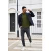 imageCOOFANDY Mens Mock Turtleneck Long Sleeve T Shirts Basic Casual Knitted Half Neck Thermal Lightweight Pullover SweaterArmy Green