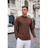 imageCOOFANDY Mens Mock Turtleneck Long Sleeve T Shirts Basic Casual Knitted Half Neck Thermal Lightweight Pullover SweaterBrown