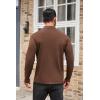 imageCOOFANDY Mens Mock Turtleneck Long Sleeve T Shirts Basic Casual Knitted Half Neck Thermal Lightweight Pullover SweaterBrown