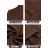 imageCOOFANDY Mens Mock Turtleneck Long Sleeve T Shirts Basic Casual Knitted Half Neck Thermal Lightweight Pullover SweaterBrown