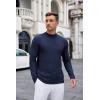 imageCOOFANDY Mens Mock Turtleneck Long Sleeve T Shirts Basic Casual Knitted Half Neck Thermal Lightweight Pullover SweaterDark Blue