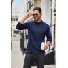 imageCOOFANDY Mens Mock Turtleneck Long Sleeve T Shirts Basic Casual Knitted Half Neck Thermal Lightweight Pullover SweaterDark Blue