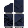 imageCOOFANDY Mens Mock Turtleneck Long Sleeve T Shirts Basic Casual Knitted Half Neck Thermal Lightweight Pullover SweaterDark Blue