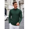 imageCOOFANDY Mens Mock Turtleneck Long Sleeve T Shirts Basic Casual Knitted Half Neck Thermal Lightweight Pullover SweaterDark Green