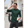 imageCOOFANDY Mens Mock Turtleneck Long Sleeve T Shirts Basic Casual Knitted Half Neck Thermal Lightweight Pullover SweaterDark Green