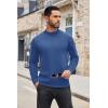 imageCOOFANDY Mens Mock Turtleneck Long Sleeve T Shirts Basic Casual Knitted Half Neck Thermal Lightweight Pullover SweaterDenim Blue
