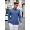 imageCOOFANDY Mens Mock Turtleneck Long Sleeve T Shirts Basic Casual Knitted Half Neck Thermal Lightweight Pullover SweaterDenim Blue