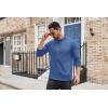 imageCOOFANDY Mens Mock Turtleneck Long Sleeve T Shirts Basic Casual Knitted Half Neck Thermal Lightweight Pullover SweaterDenim Blue