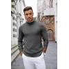 imageCOOFANDY Mens Mock Turtleneck Long Sleeve T Shirts Basic Casual Knitted Half Neck Thermal Lightweight Pullover SweaterGrey
