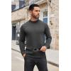 imageCOOFANDY Mens Mock Turtleneck Long Sleeve T Shirts Basic Casual Knitted Half Neck Thermal Lightweight Pullover SweaterGrey