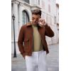 imageCOOFANDY Mens Mock Turtleneck Long Sleeve T Shirts Basic Casual Knitted Half Neck Thermal Lightweight Pullover SweaterKhaki