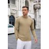 imageCOOFANDY Mens Mock Turtleneck Long Sleeve T Shirts Basic Casual Knitted Half Neck Thermal Lightweight Pullover SweaterKhaki