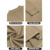 imageCOOFANDY Mens Mock Turtleneck Long Sleeve T Shirts Basic Casual Knitted Half Neck Thermal Lightweight Pullover SweaterKhaki