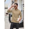 imageCOOFANDY Mens Mock Turtleneck Long Sleeve T Shirts Basic Casual Knitted Half Neck Thermal Lightweight Pullover SweaterKhaki