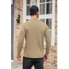 imageCOOFANDY Mens Mock Turtleneck Long Sleeve T Shirts Basic Casual Knitted Half Neck Thermal Lightweight Pullover SweaterKhaki