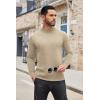 imageCOOFANDY Mens Mock Turtleneck Long Sleeve T Shirts Basic Casual Knitted Half Neck Thermal Lightweight Pullover SweaterLight Khaki