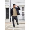 imageCOOFANDY Mens Mock Turtleneck Long Sleeve T Shirts Basic Casual Knitted Half Neck Thermal Lightweight Pullover SweaterLight Khaki