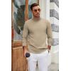 imageCOOFANDY Mens Mock Turtleneck Long Sleeve T Shirts Basic Casual Knitted Half Neck Thermal Lightweight Pullover SweaterLight Khaki