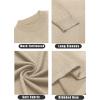 imageCOOFANDY Mens Mock Turtleneck Long Sleeve T Shirts Basic Casual Knitted Half Neck Thermal Lightweight Pullover SweaterLight Khaki