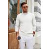 imageCOOFANDY Mens Mock Turtleneck Long Sleeve T Shirts Basic Casual Knitted Half Neck Thermal Lightweight Pullover SweaterWhite