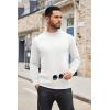 imageCOOFANDY Mens Mock Turtleneck Long Sleeve T Shirts Basic Casual Knitted Half Neck Thermal Lightweight Pullover SweaterWhite