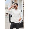imageCOOFANDY Mens Mock Turtleneck Long Sleeve T Shirts Basic Casual Knitted Half Neck Thermal Lightweight Pullover SweaterWhite
