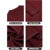 imageCOOFANDY Mens Mock Turtleneck Long Sleeve T Shirts Basic Casual Knitted Half Neck Thermal Lightweight Pullover SweaterWine Red