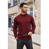 imageCOOFANDY Mens Mock Turtleneck Long Sleeve T Shirts Basic Casual Knitted Half Neck Thermal Lightweight Pullover SweaterWine Red