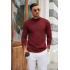 imageCOOFANDY Mens Mock Turtleneck Long Sleeve T Shirts Basic Casual Knitted Half Neck Thermal Lightweight Pullover SweaterWine Red