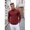 imageCOOFANDY Mens Mock Turtleneck Long Sleeve T Shirts Basic Casual Knitted Half Neck Thermal Lightweight Pullover SweaterWine Red